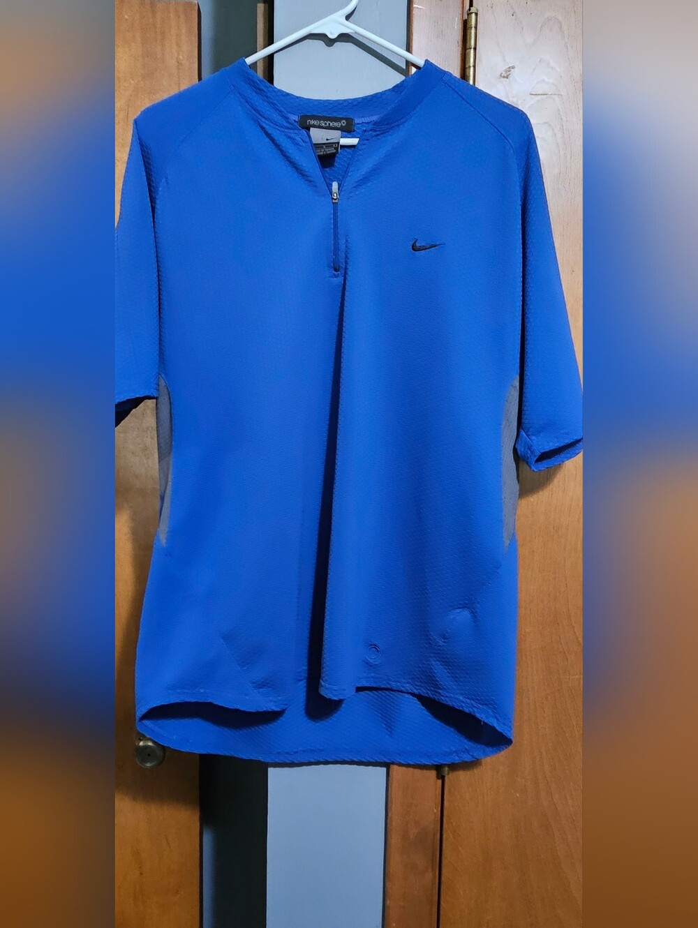 Nike Blue Short-Sleeve Half-Zip Athletic Top